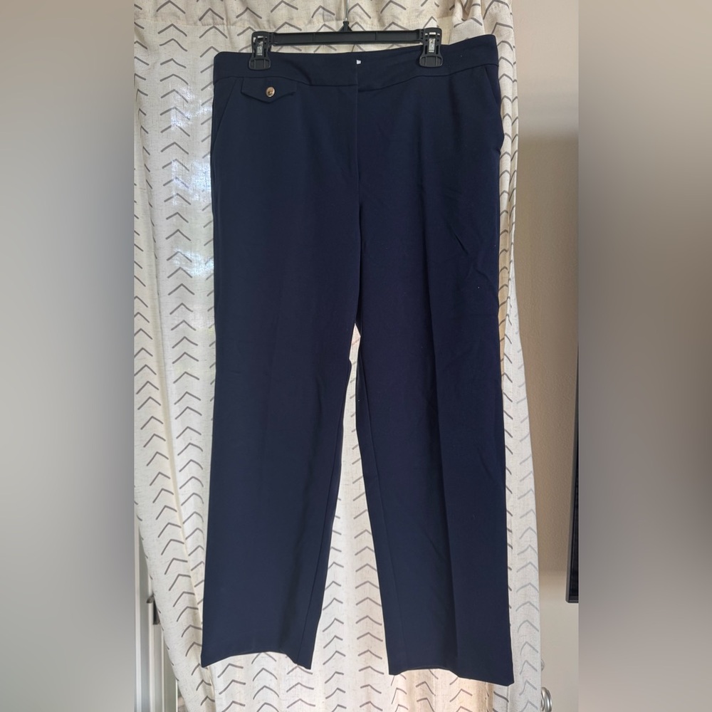 LOFT Coin Pocket Riviera Slim Pant Curvy Fit 12 NAVY